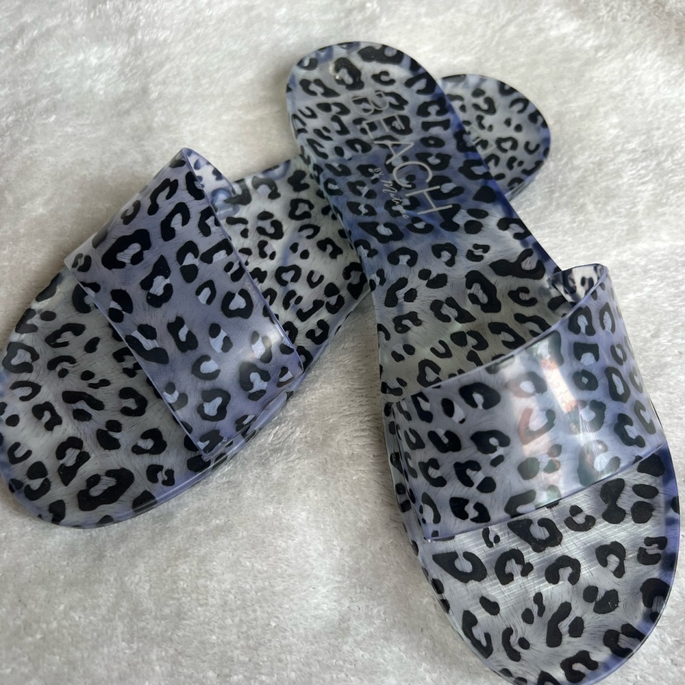 Leopard Print Slide Sandals